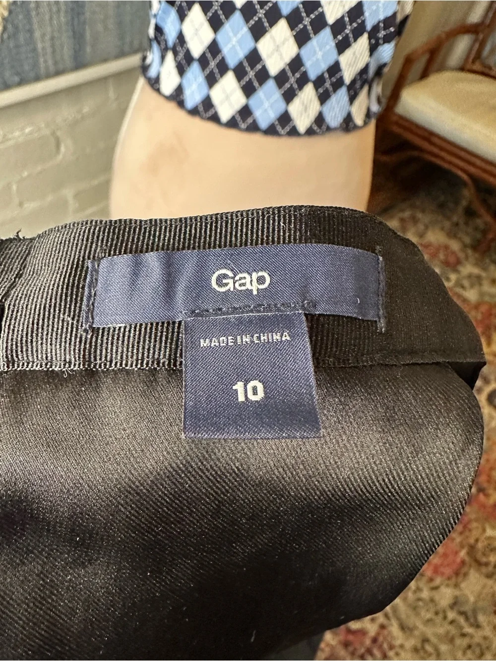 Gap Brown Mini Skirt with Black Velvet Silk BlendTrim
